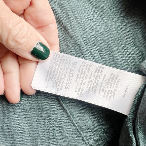 Madewell Flap Pocket Button-Up Shirt in 100% Linen Boxy Oversized Top - Picture 6 of 9